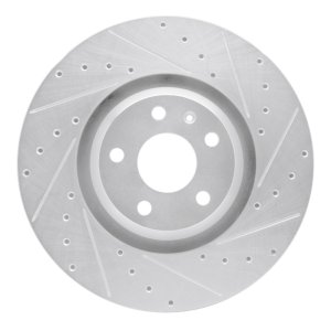 Audi TT Quattro Brake Rotor (1) - Front Right - R1 Concepts - Drilled & Slotted - Silver - `08-`11 Audi TT Quattro Brake Rotor (1) - Front Right - R1 Concepts - Drilled & Slotted - Silver - `08-`11